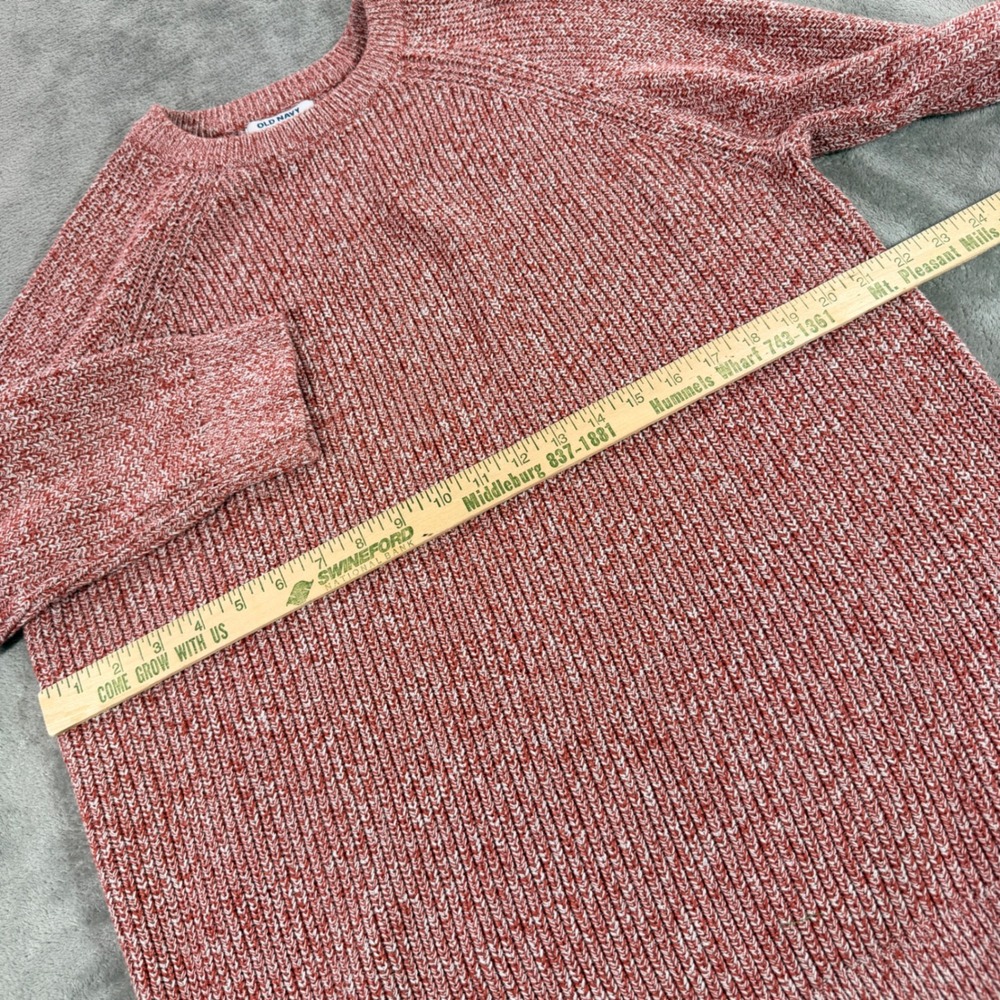 Old Navy Sweater Women Large Terracotta Marled Knit Crewneck Raglan Cotton - Picture 6 of 8